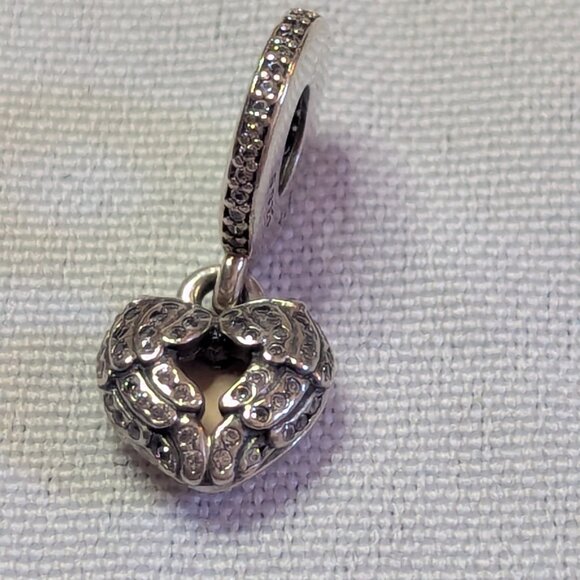 Pandora Angel Wings Dangle with Pink Enamel Locket Charm - Picture 4 of 13